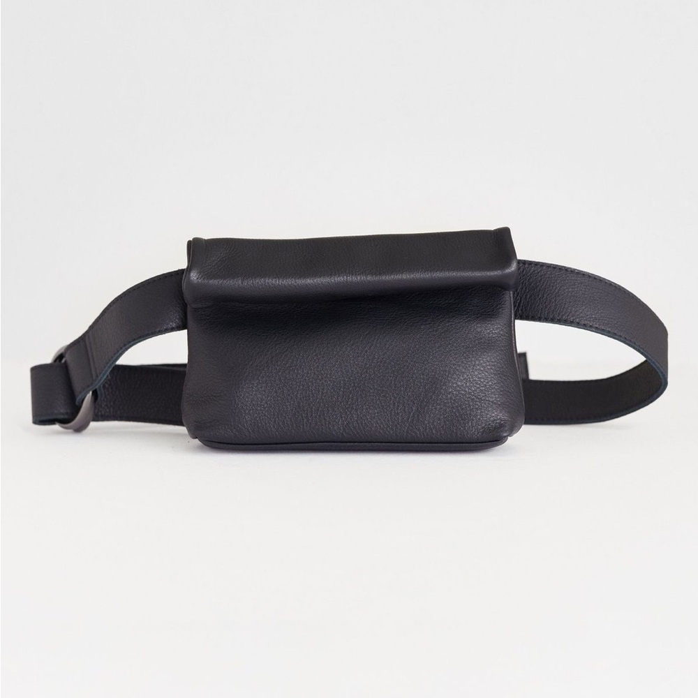 Marie Turnor black leather belt sack waist bag- excellent condition